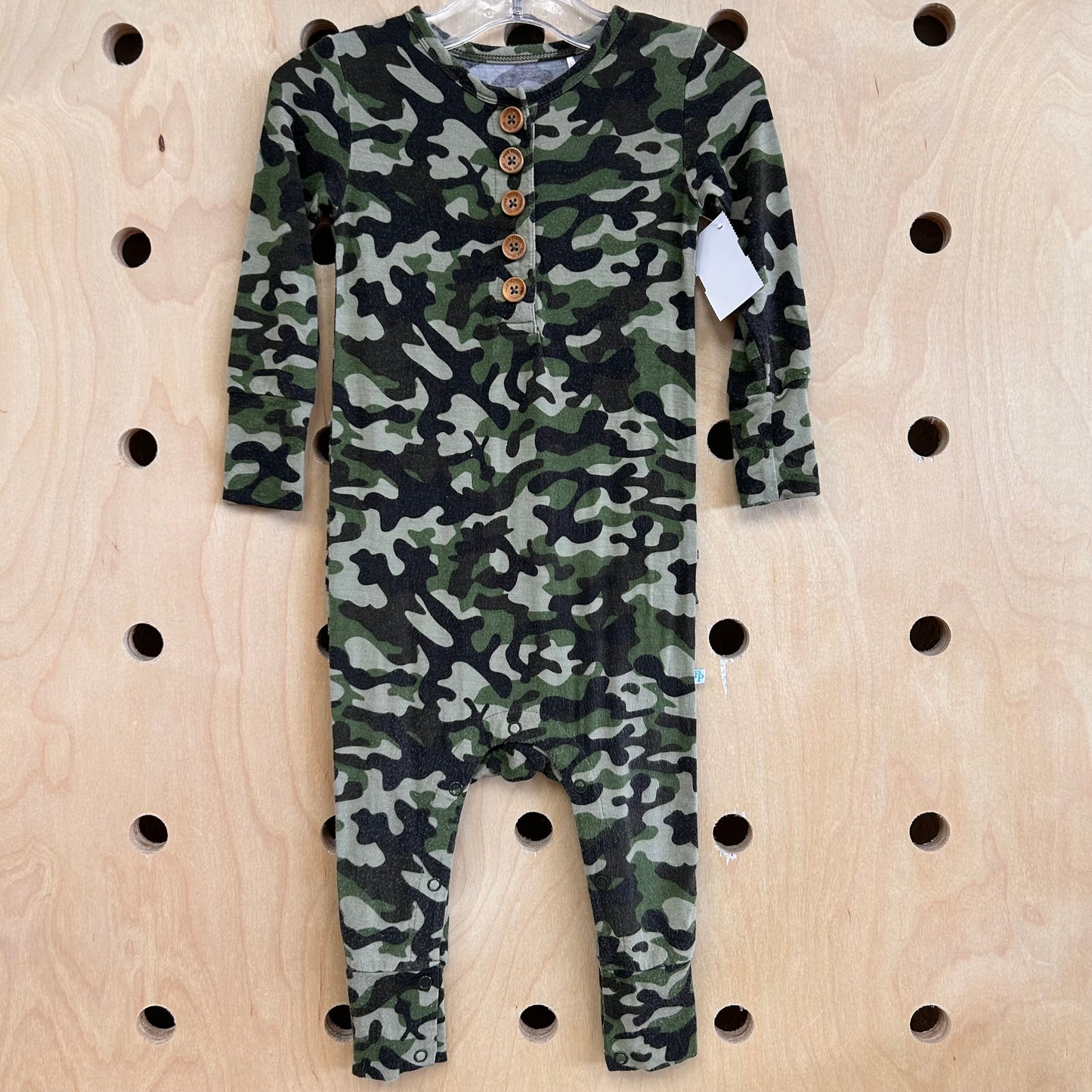 Camo Bamboo Button Romper