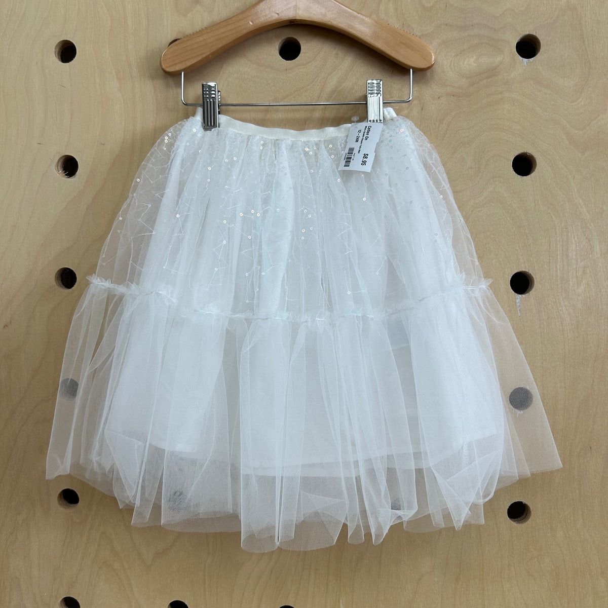White Sparkle Sequin Tulle Skirt