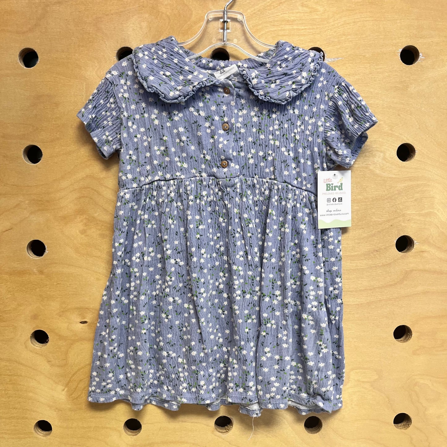 Blue/White Floral Collared Dress