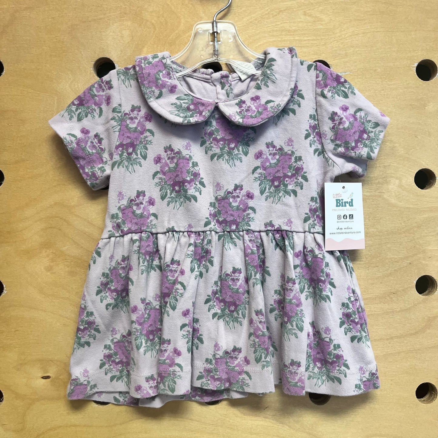 Organic Purple/Green Floral Collar Tee