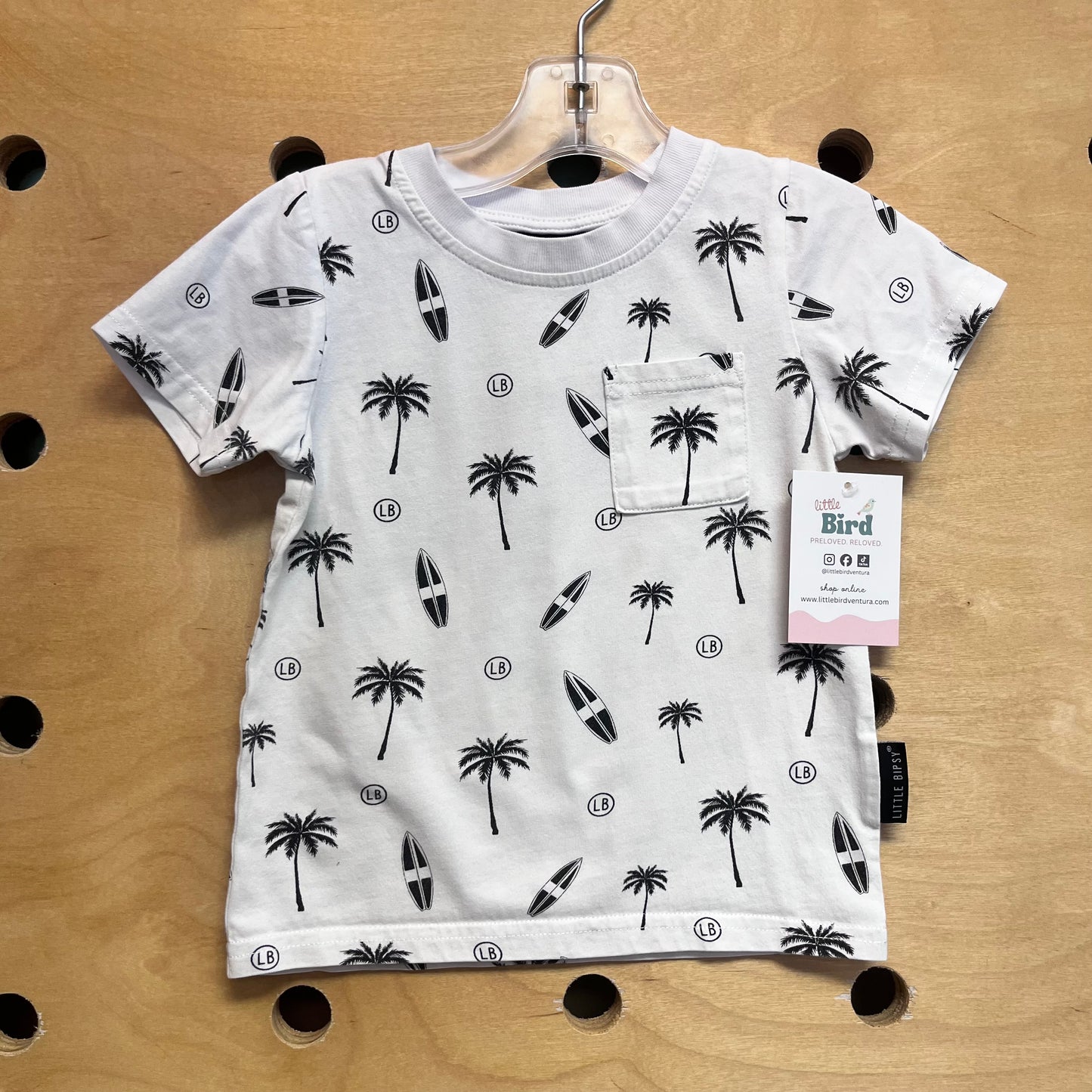 B/W Palm Trees & Surfboards Tee