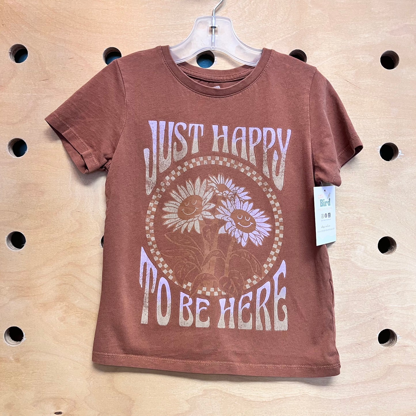 Brown 'Just Happy' Tee
