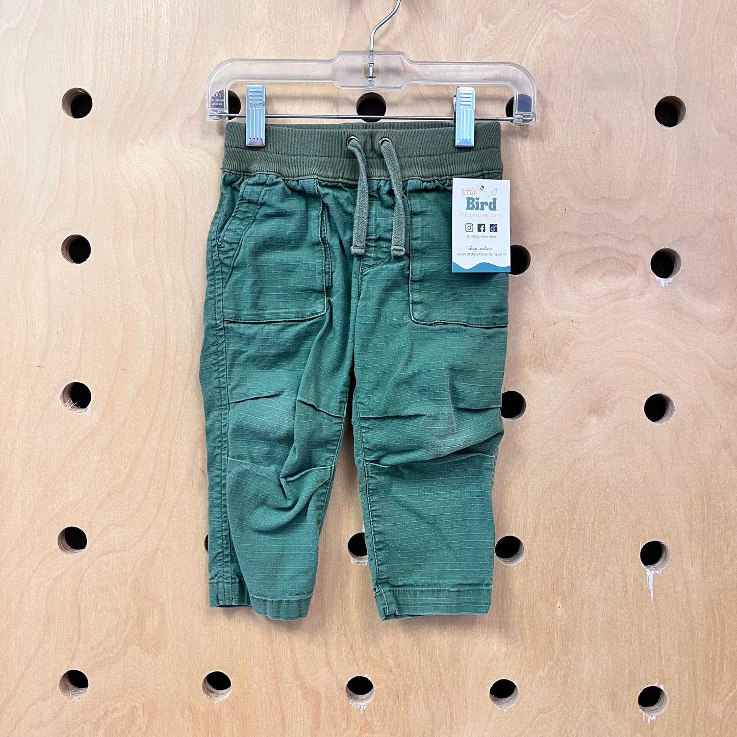 Green Raised Grid Pants
