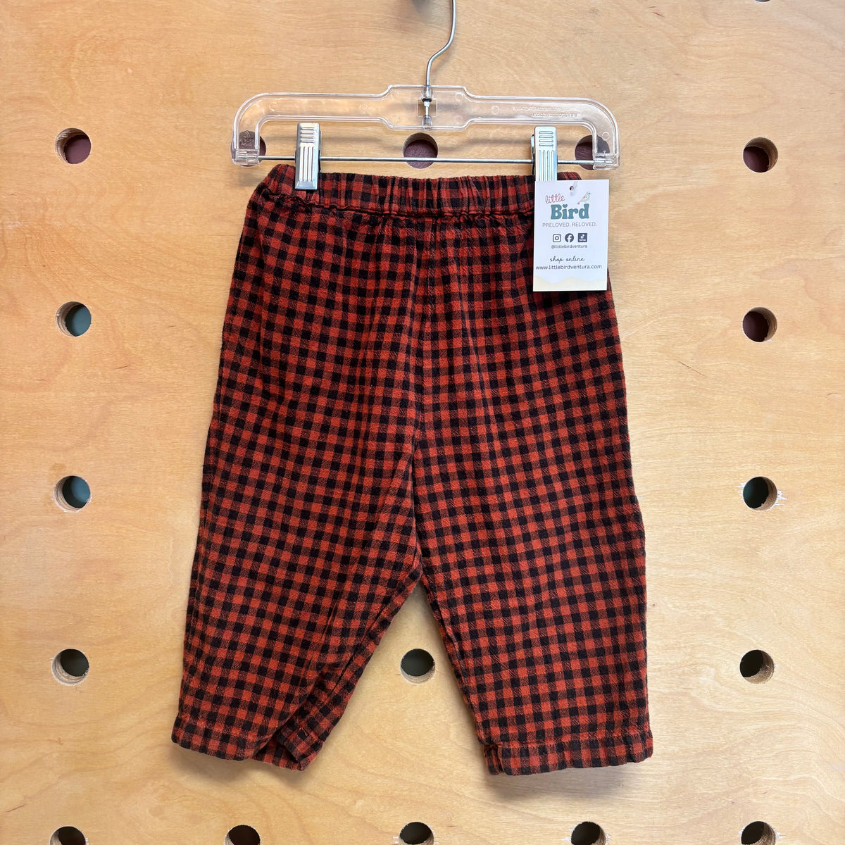 Rust/Black Gingham Linen Blend Pants