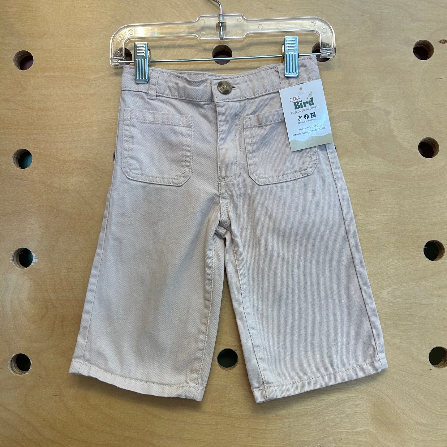 Beige Wide Leg Pants