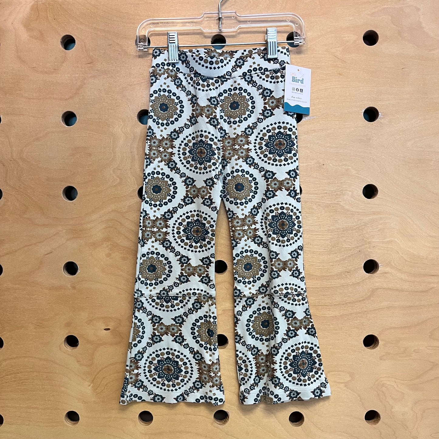 Organic Blue Floral Flare Leggings