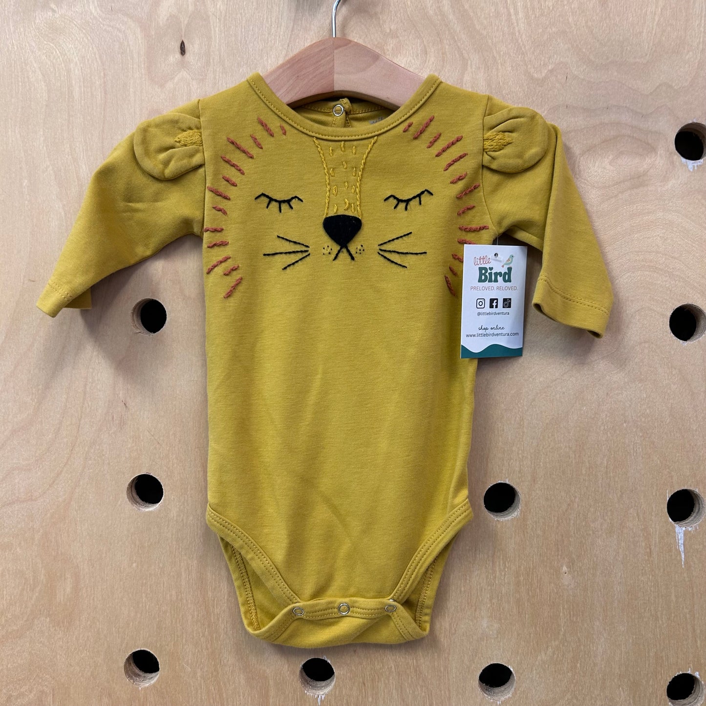 Organic Embroidered Lion Bodysuit