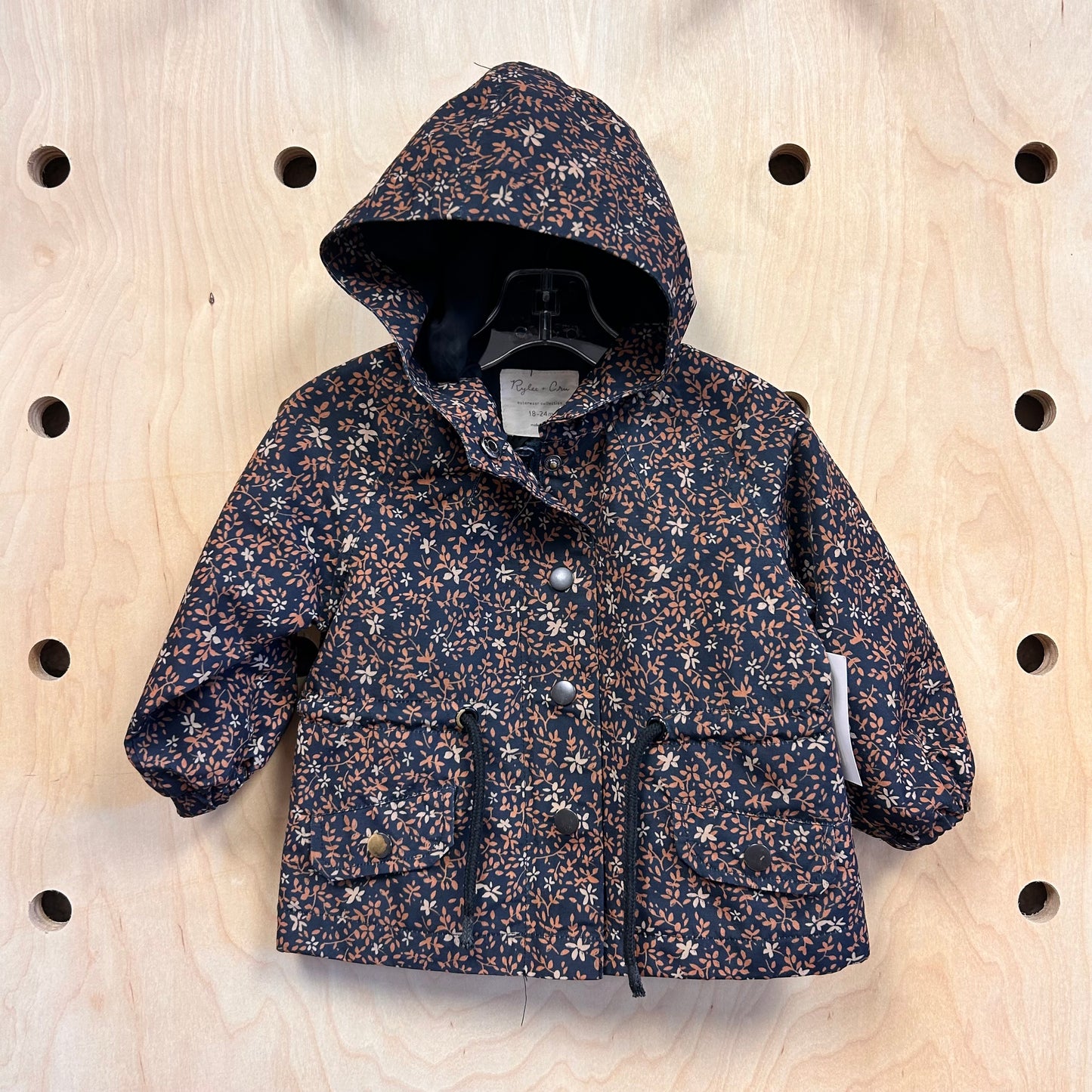 Black & Brown Floral Rain Jacket