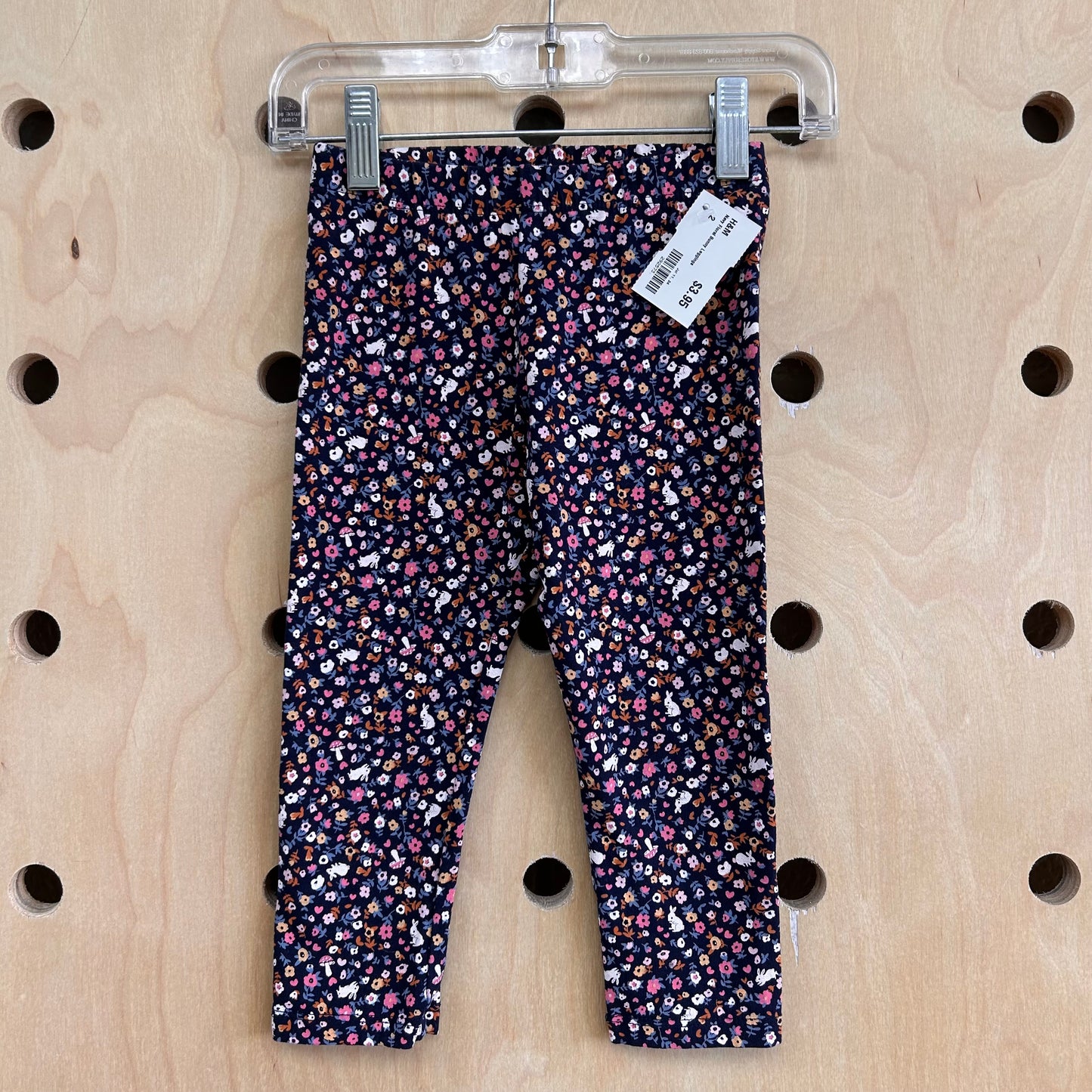 Navy Floral Bunny Leggings