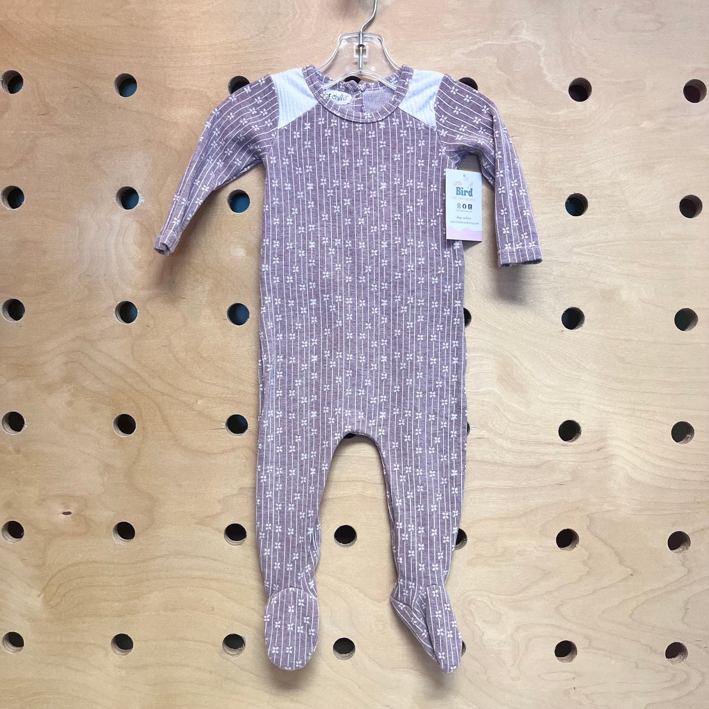 Purple/White Floral Footies