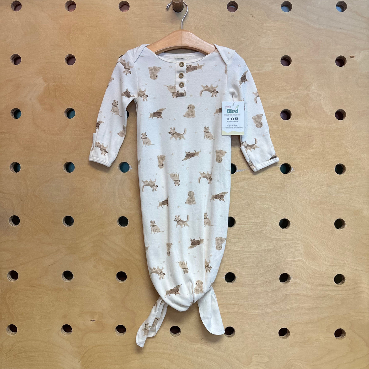 Cream Organic Dogs Knotted Gown