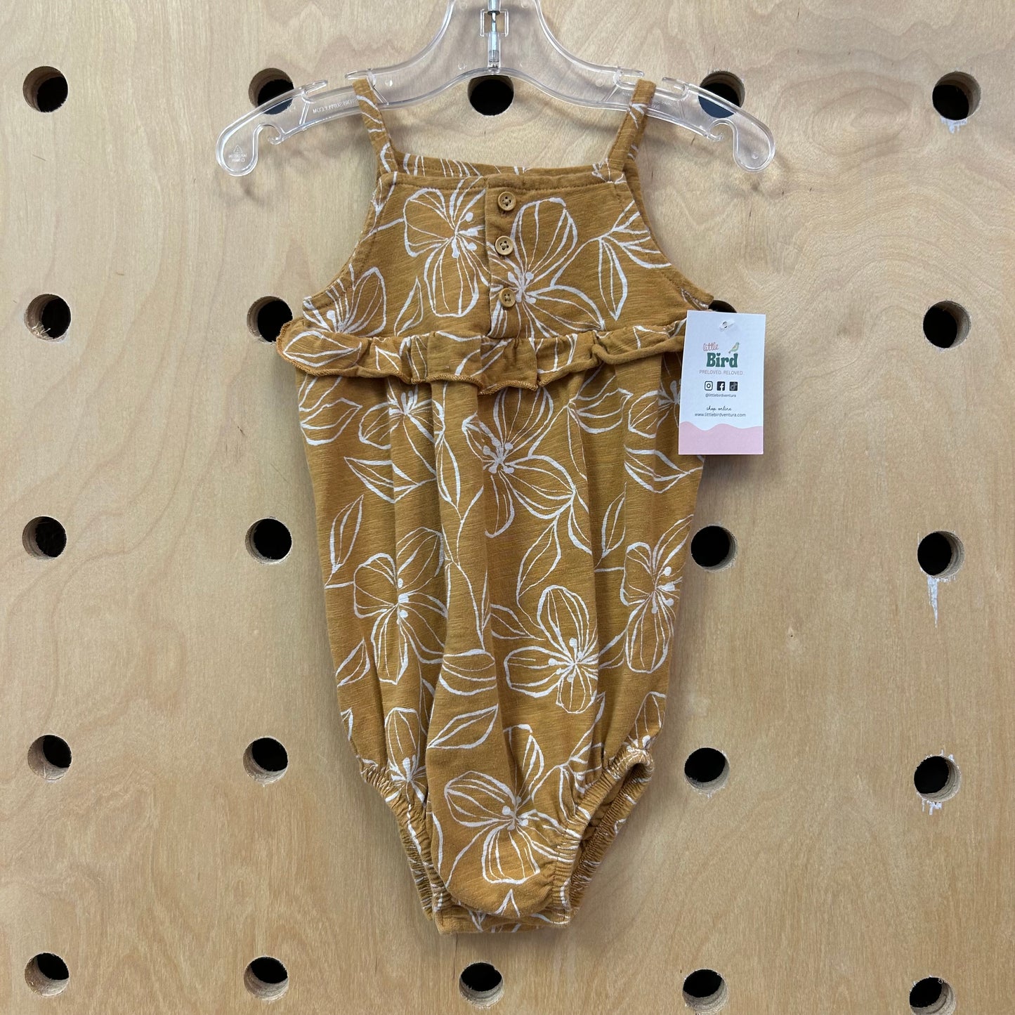 Organic Caramel Floral Bubble Romper