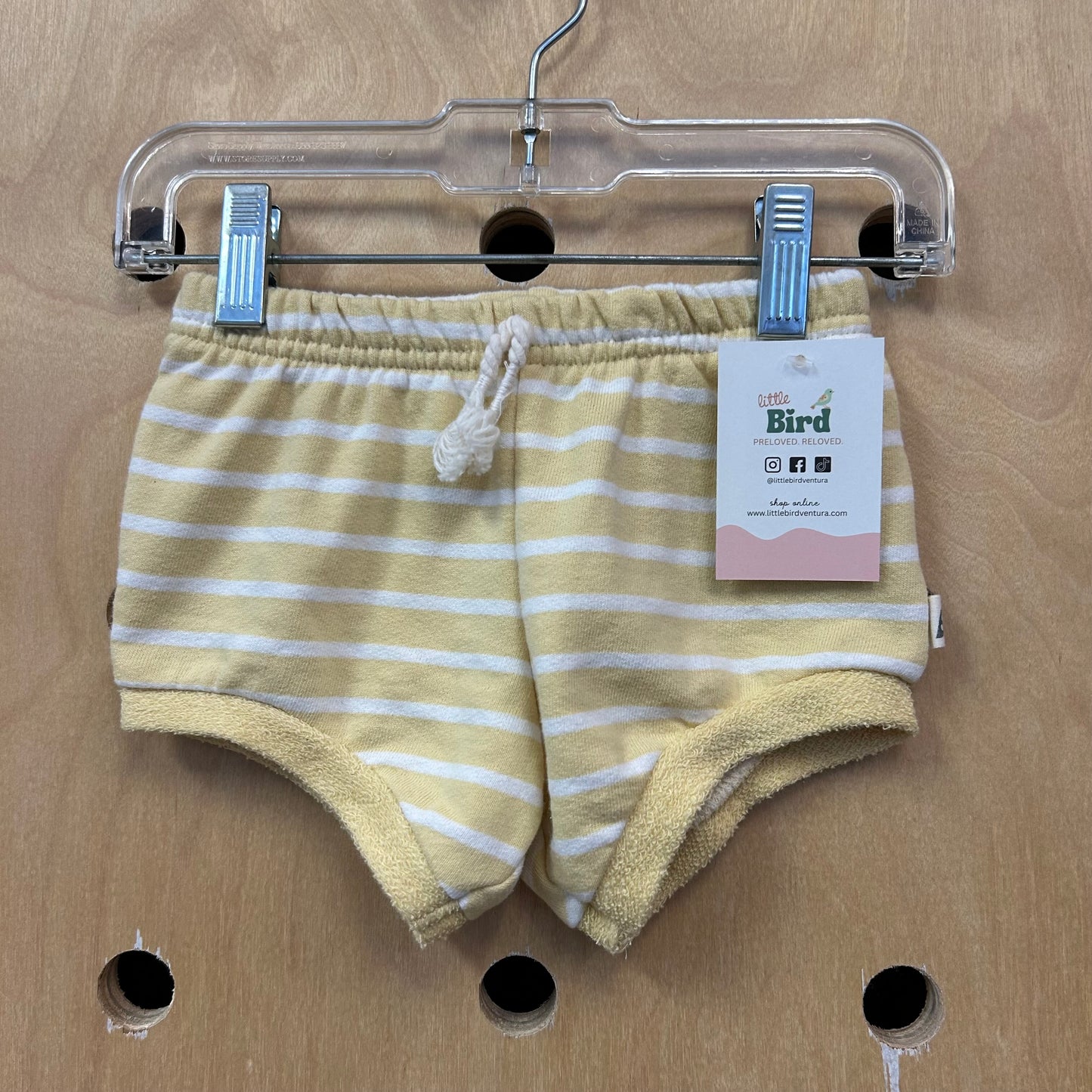 Yellow Striped French Terry Shorties