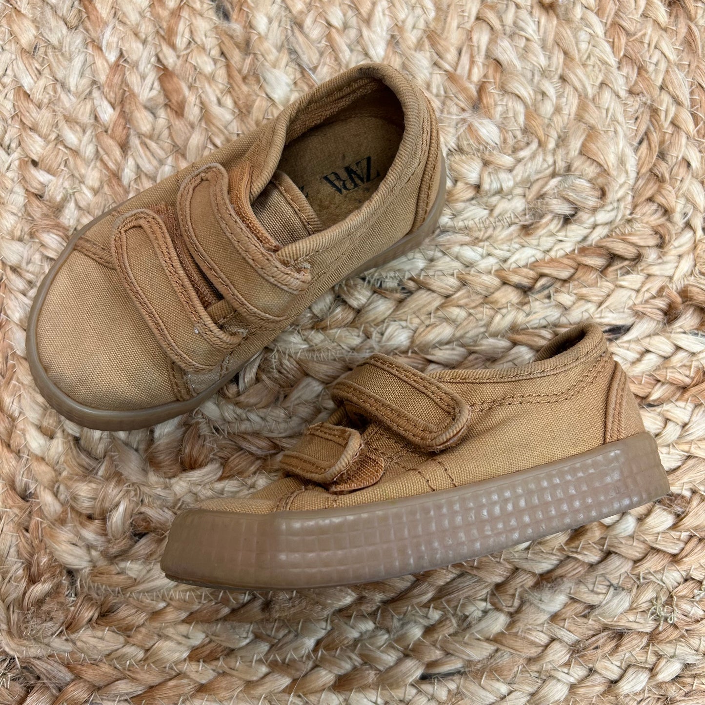 Brown Canvas Velcro Sneakers