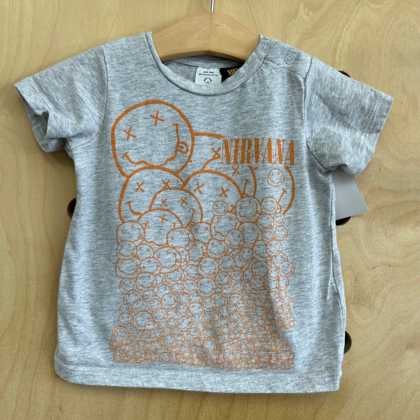 Grey + Orange Nirvana Tee