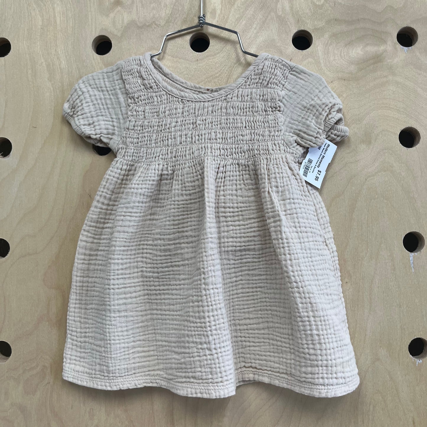 Taupe Muslin Shirred Dress & Shorties