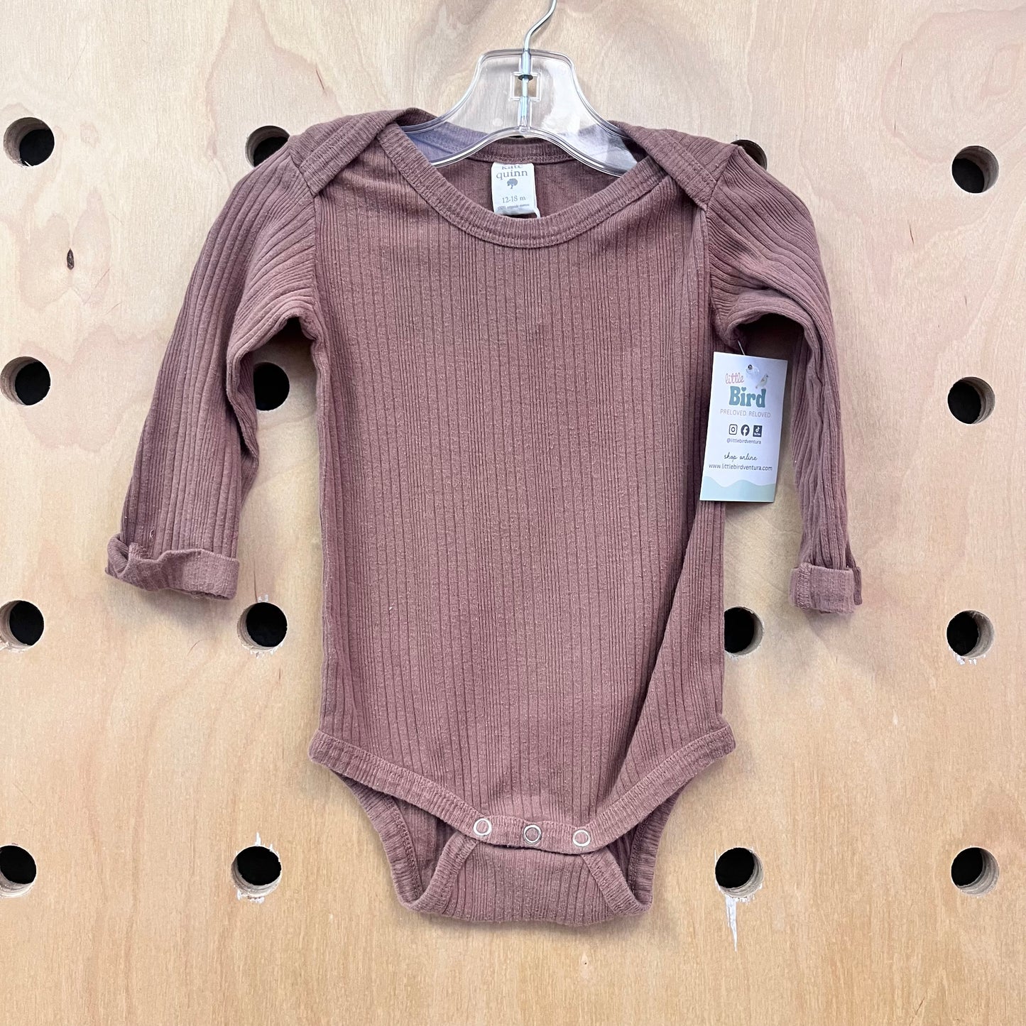 Organic Brown Ribbed Bodysuit