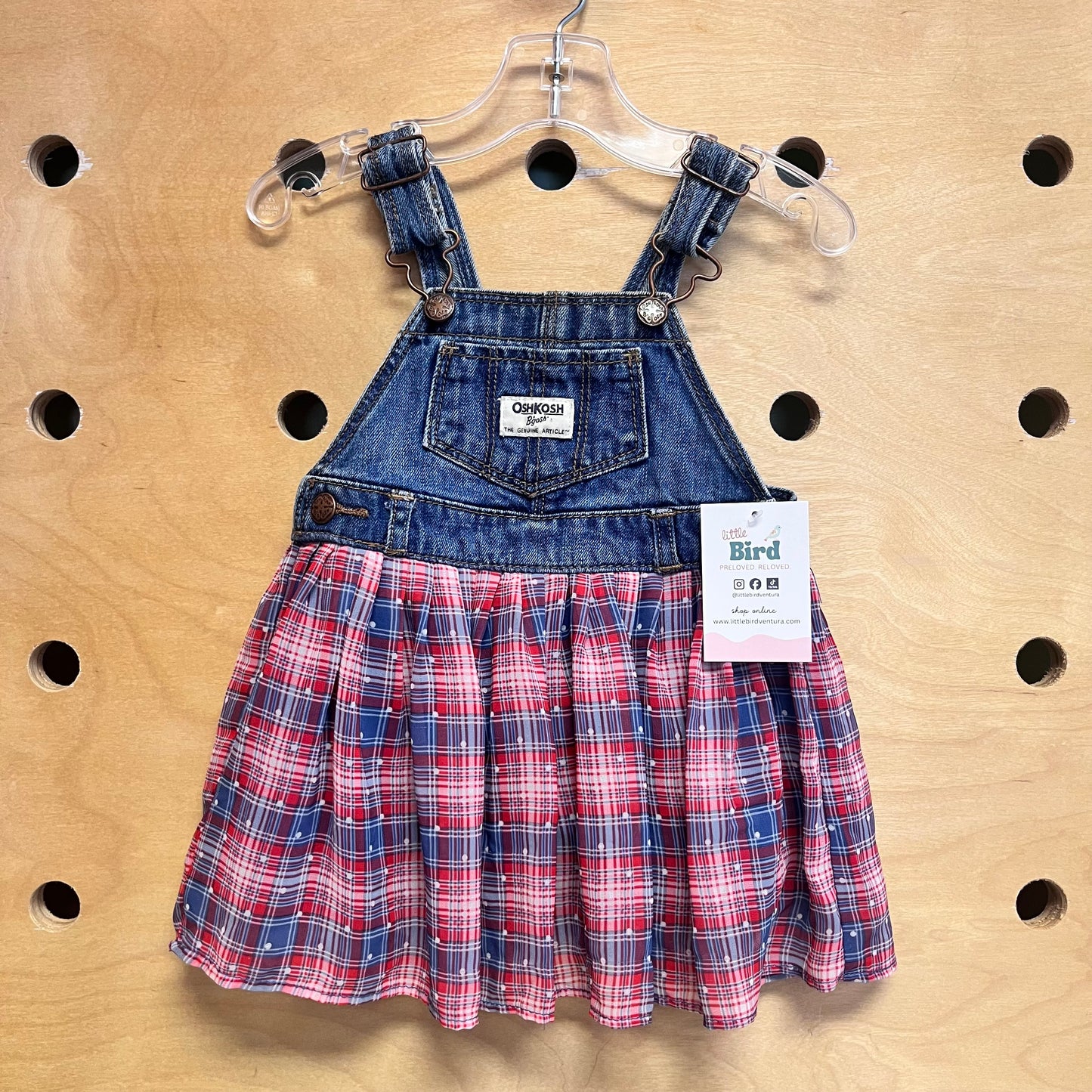 Blue/Red Plaid Denim Skirtall