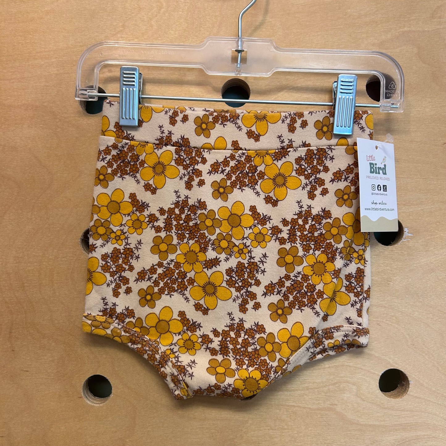 Organic Tan/Yellow Floral Bloomers