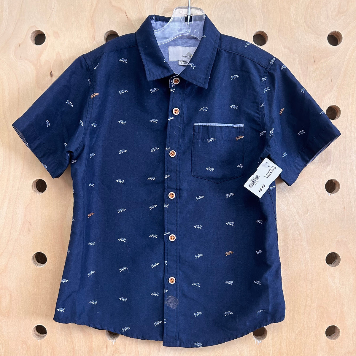 Navy Tigers Button Up