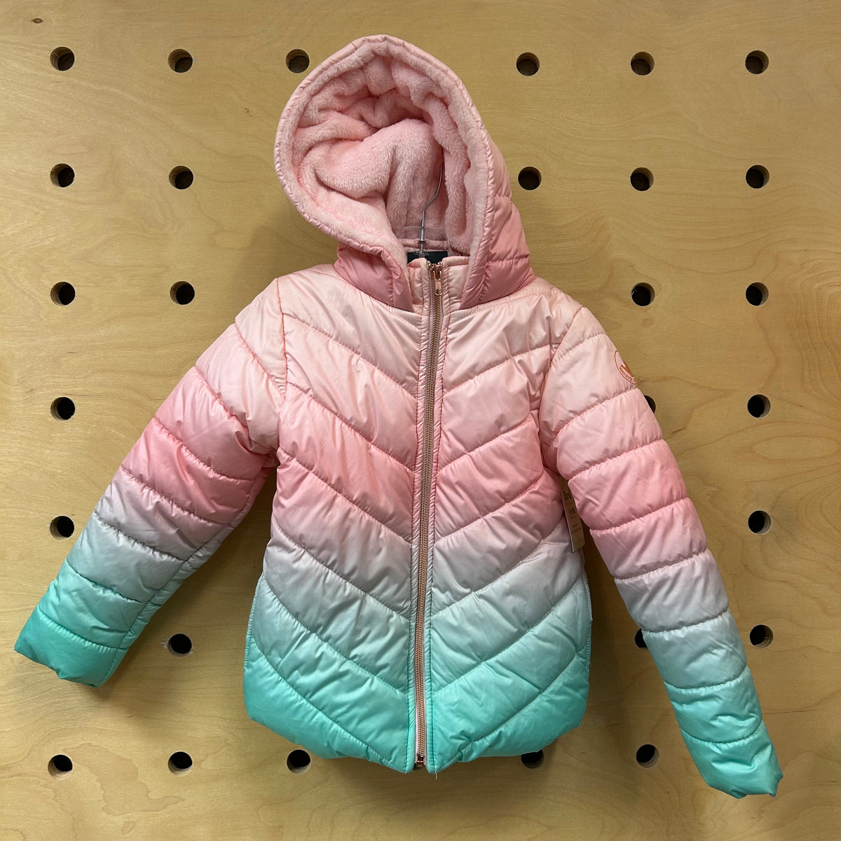 Pink/Blue Zip Puffer Jacket