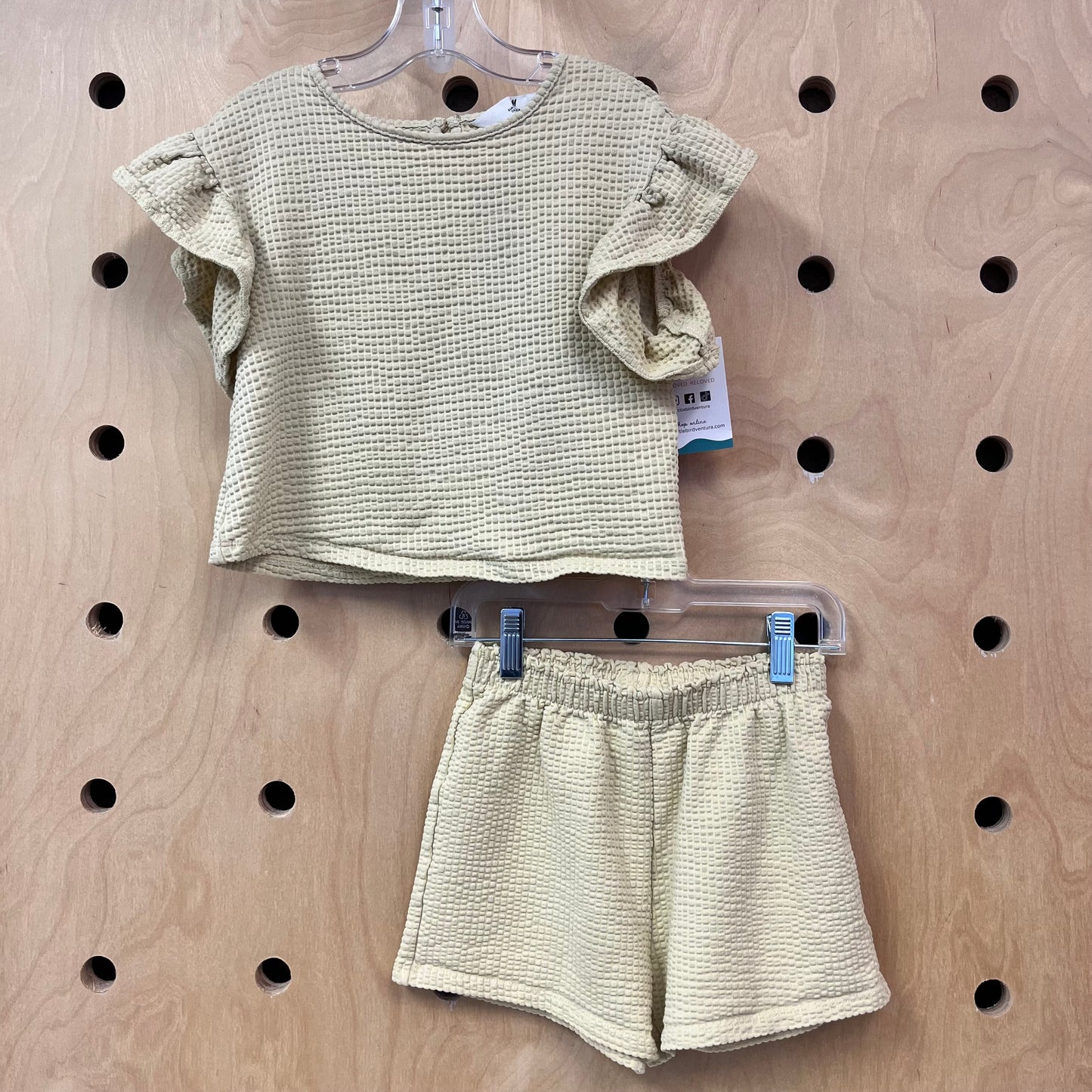 Yellow Waffle Knit Top & Shorts