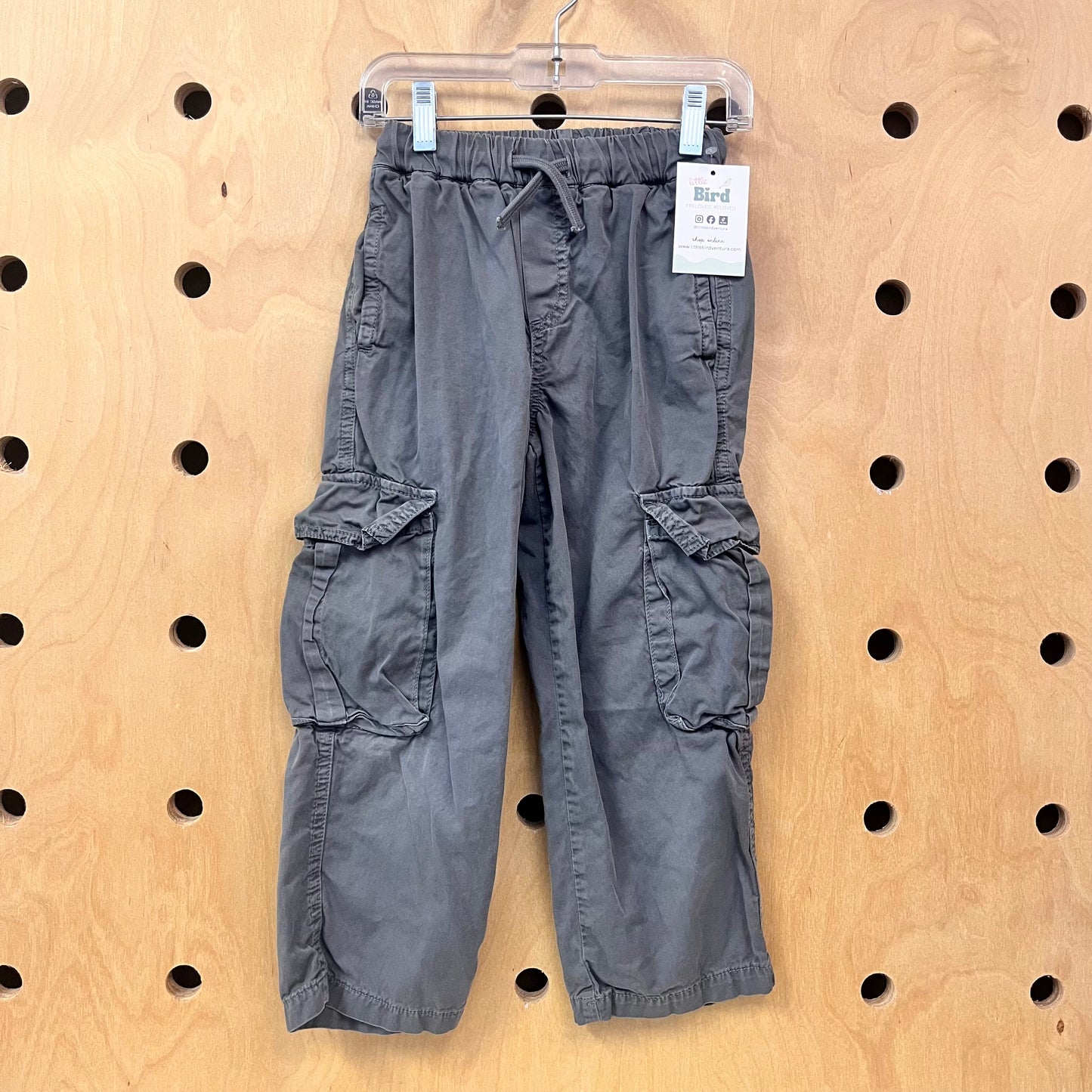 Grey Drawstring Cargo Pants