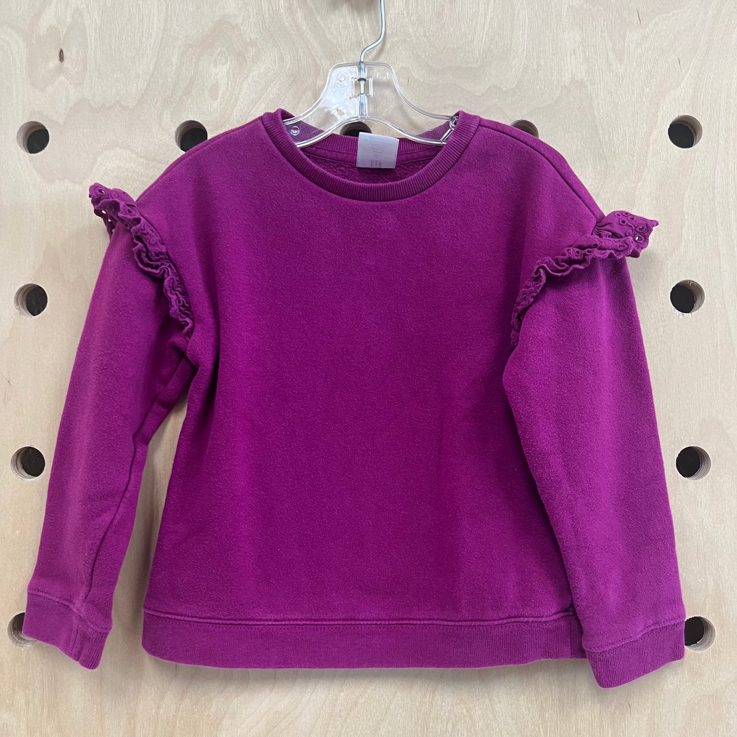 Fushia Eyelet Sleeve Sweatshirt