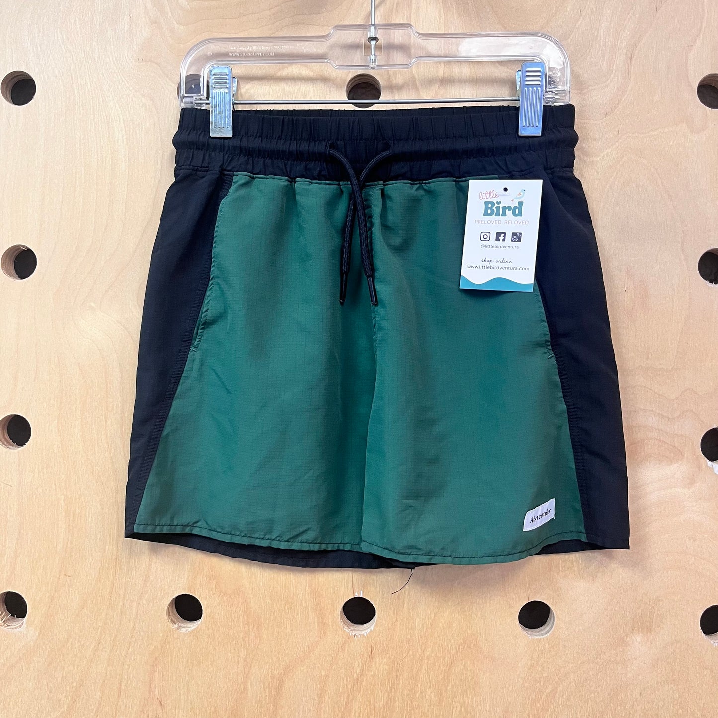 Black + Green Active Shorts