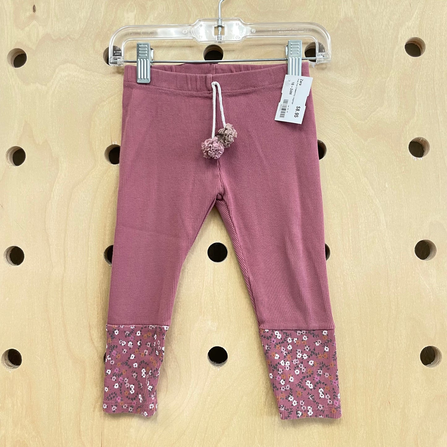 Pink Pom Drawstring Leggings