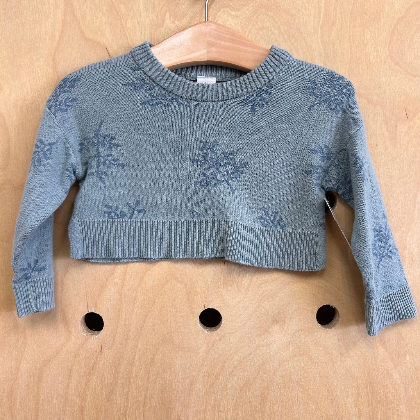 Blue Floral Sweater
