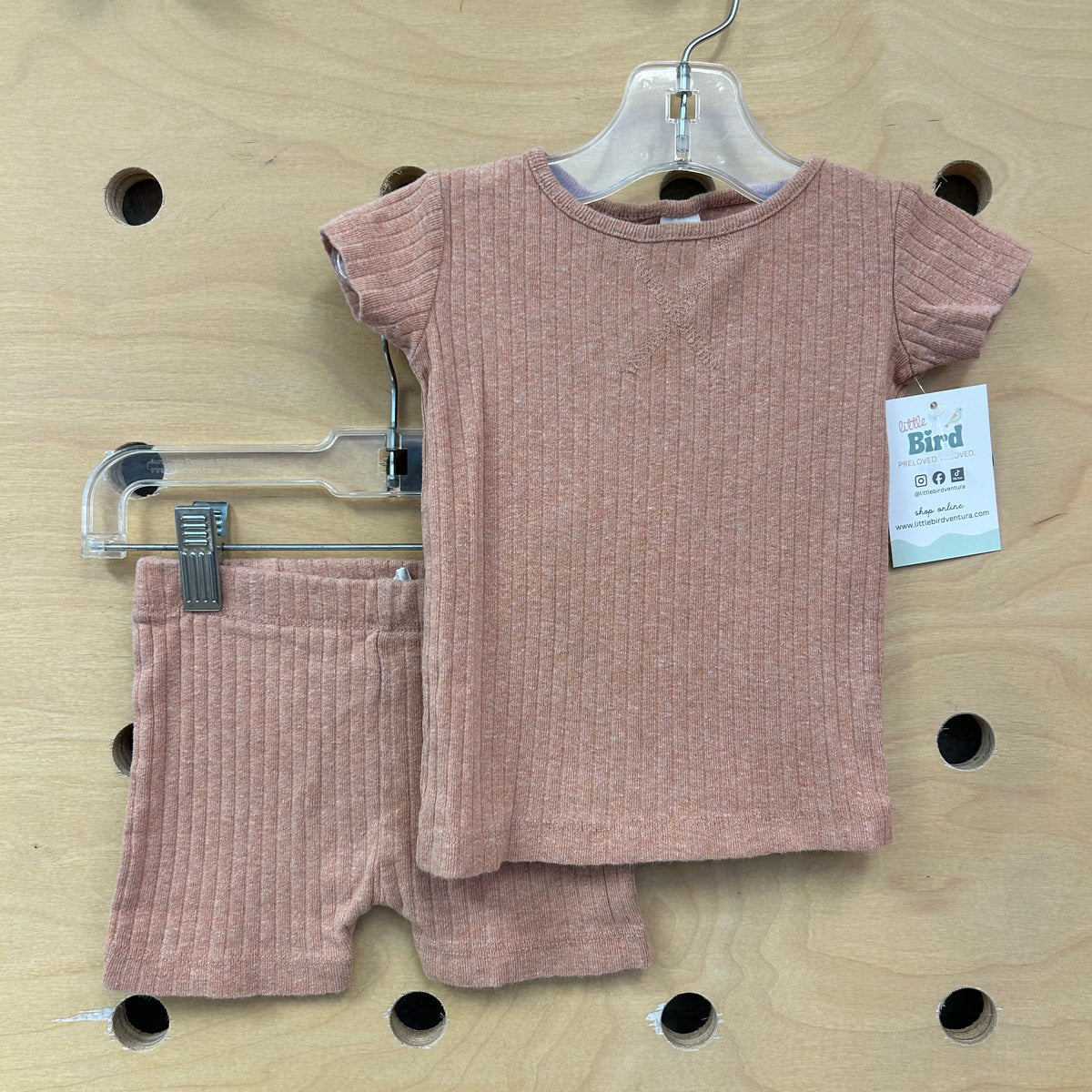 Organic Peach Ribbed Outfit