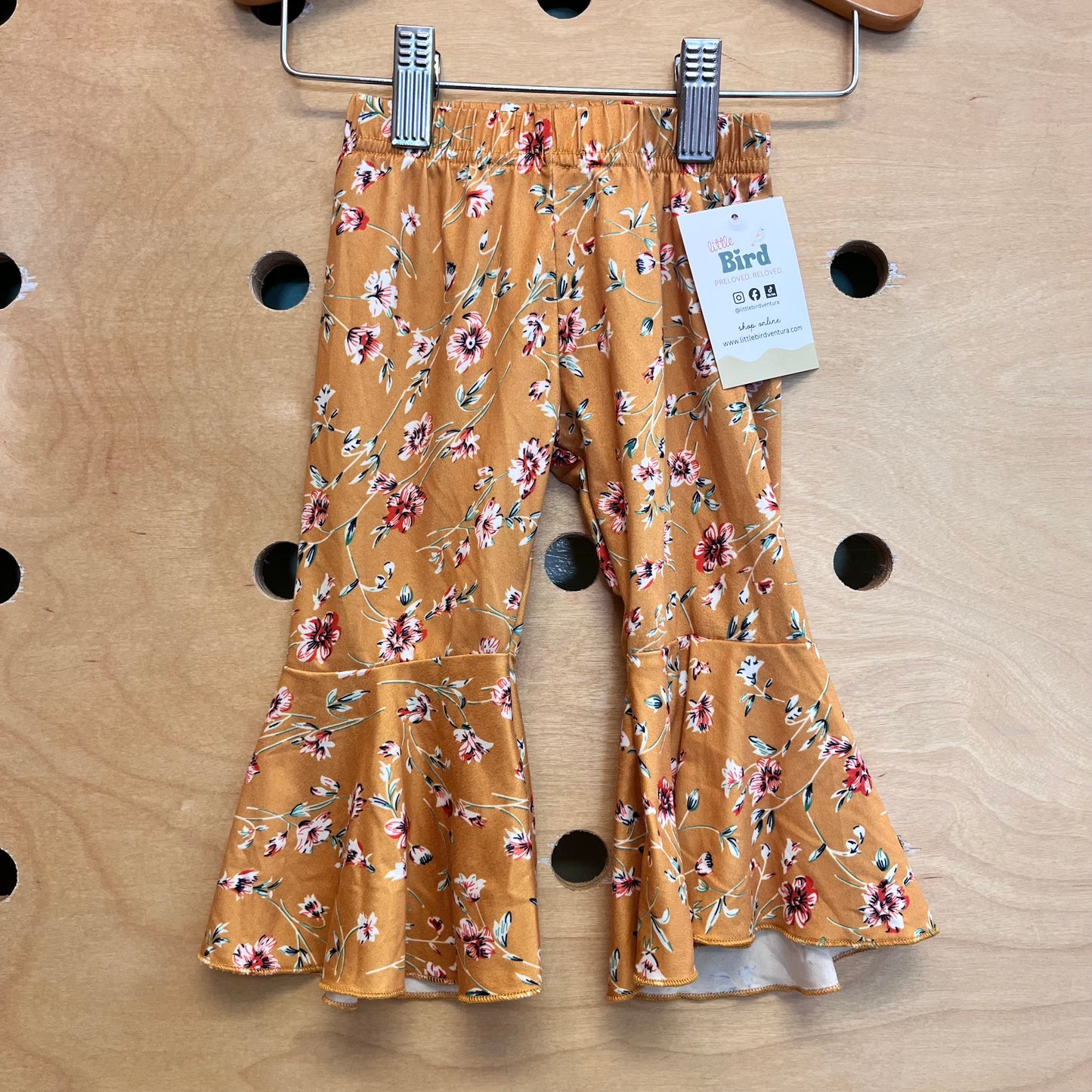 Yellow Floral Bellbottom Pants