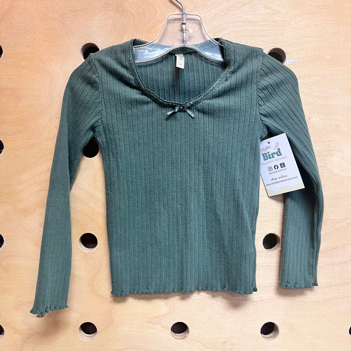 Green Ribbed LS