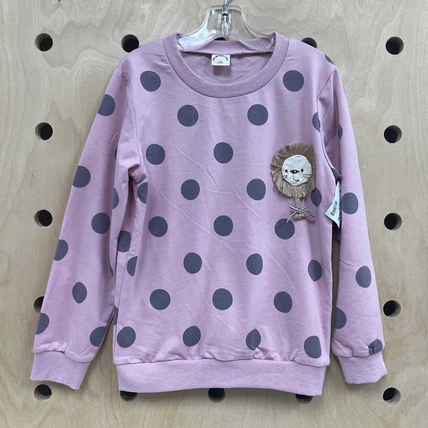 Pink Polka Dot Lion Pullover