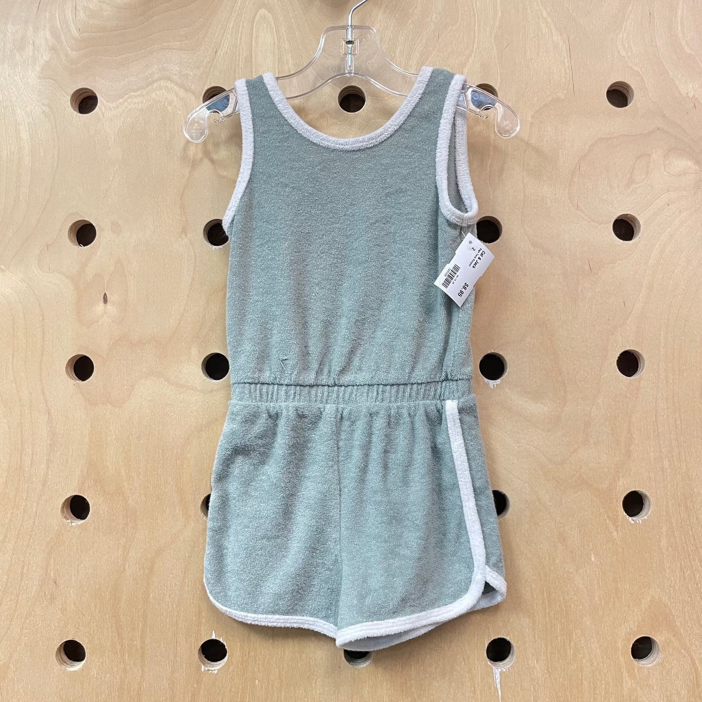 Sage Terry Romper