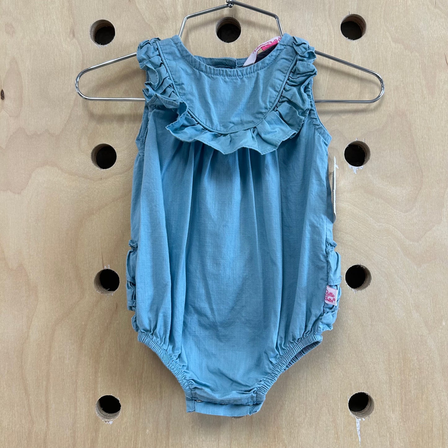 Blue Ruffle Bubble Romper