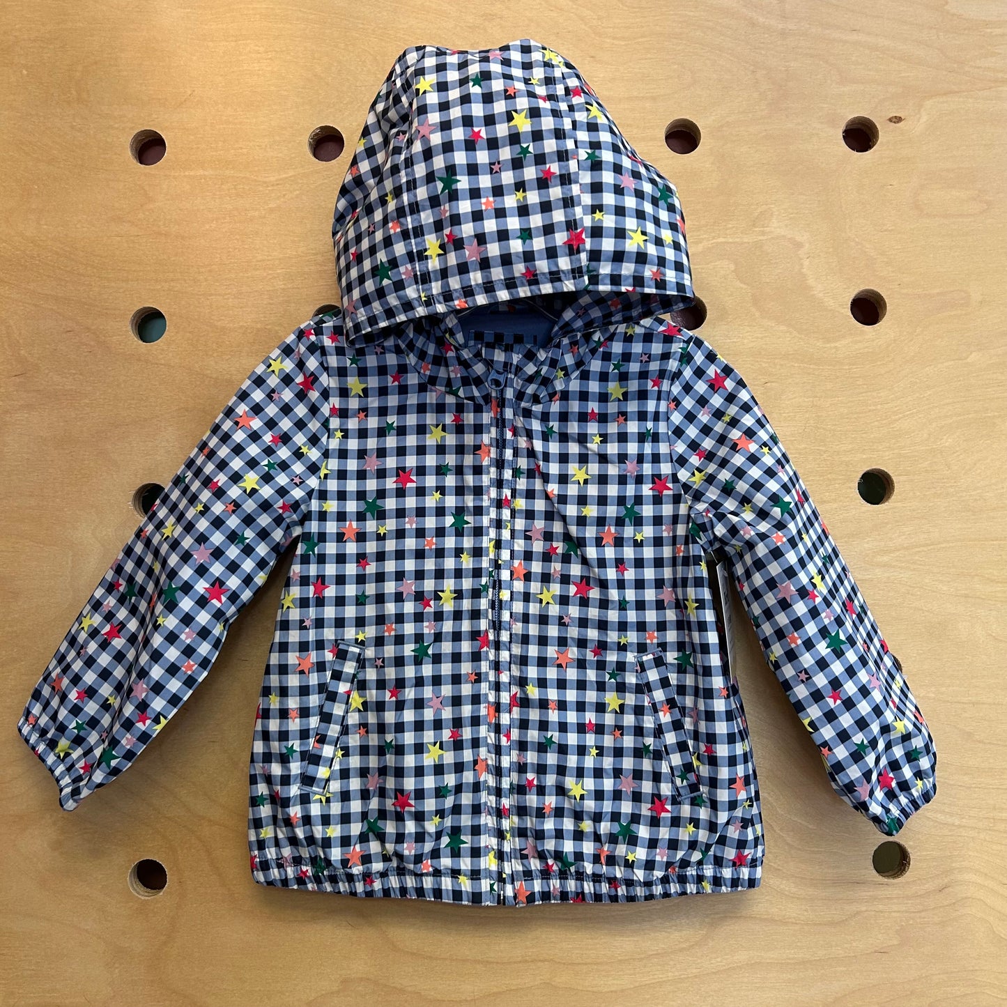Blue Plaid Stars Windbreaker