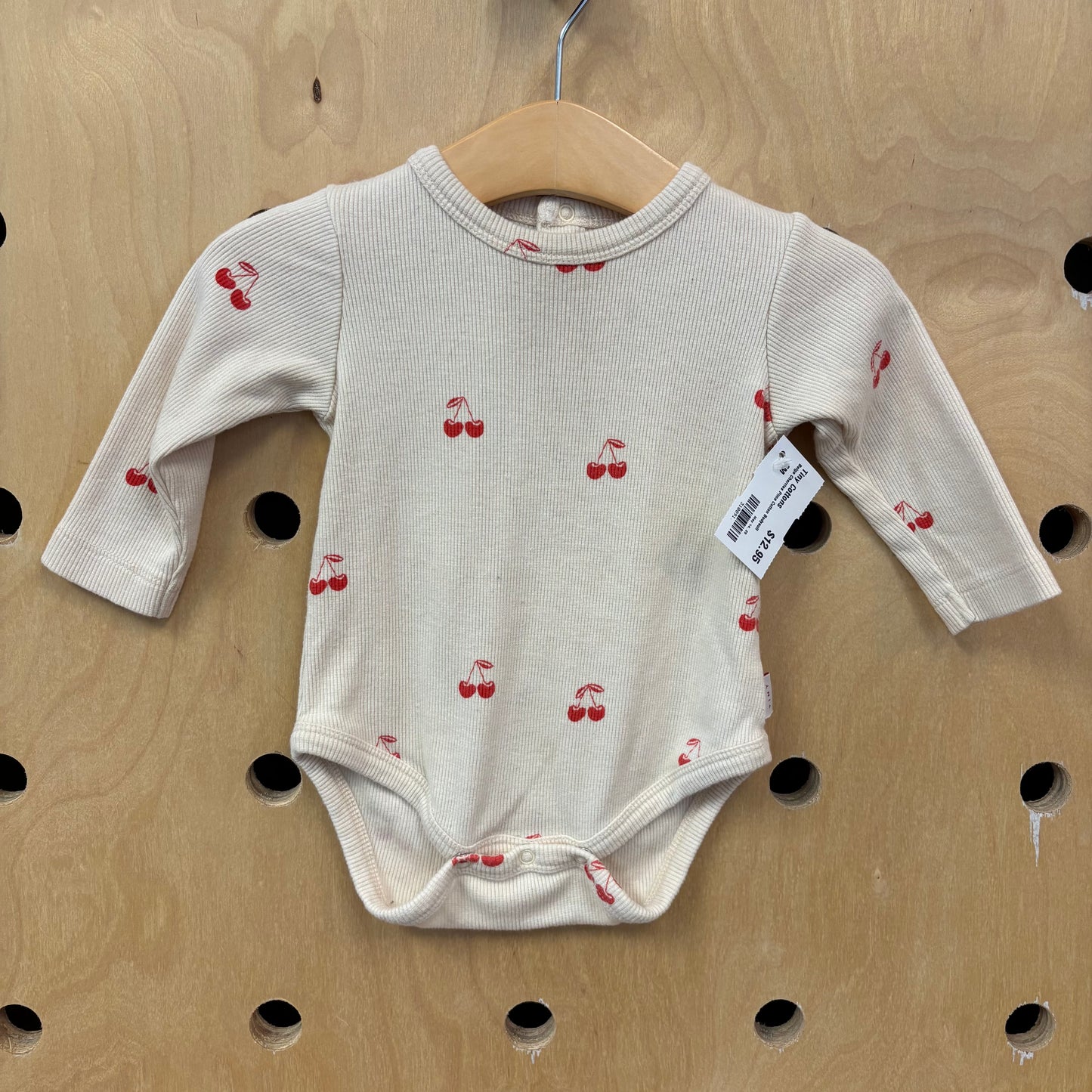 Beige Cherries Pima Cotton Bodysuit