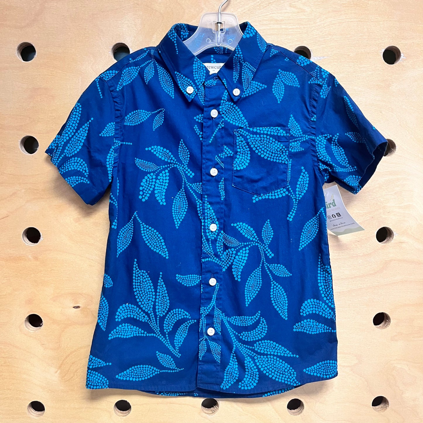 Blue/Aqua Leaf Button Up