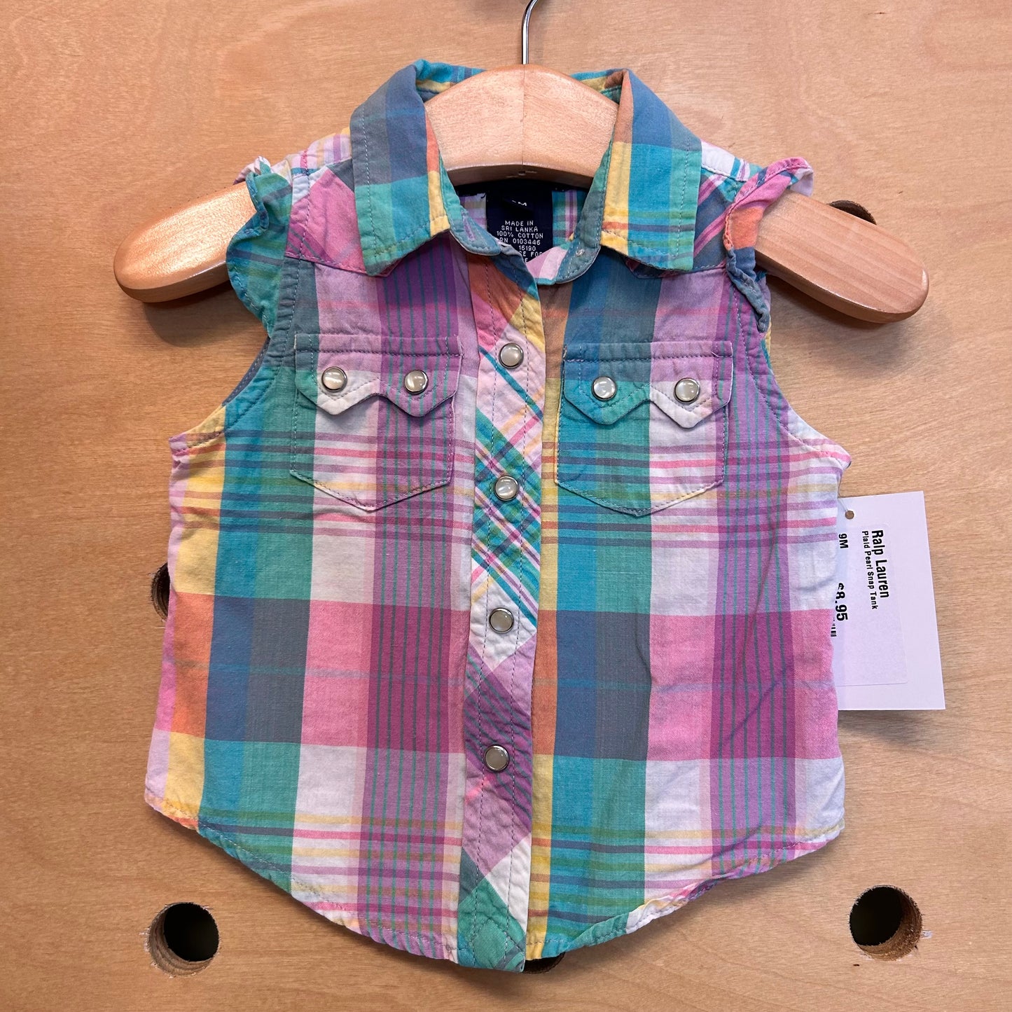 Plaid Pearl Snap Tank