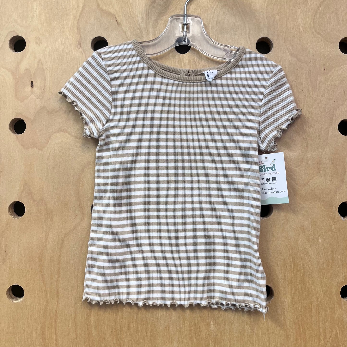 White/Tan Ribbed Tee