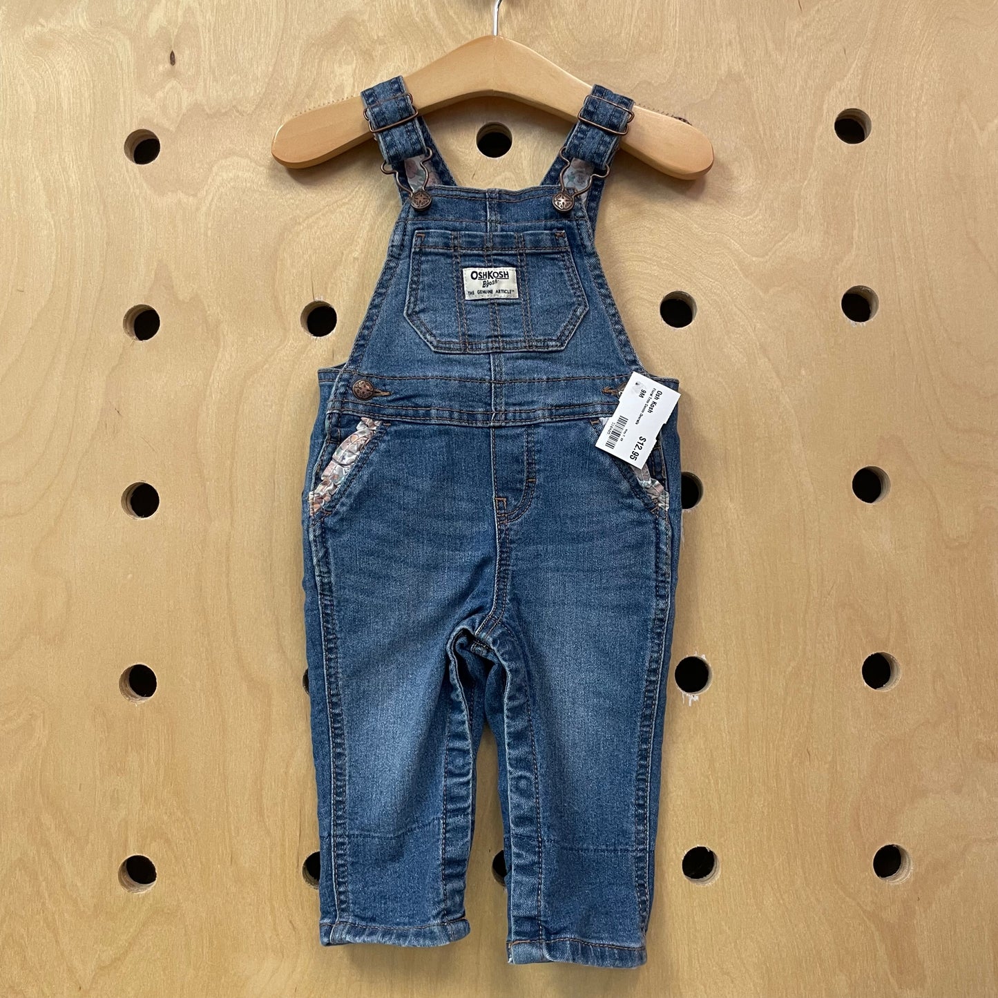 Floral Trim Denim Overalls