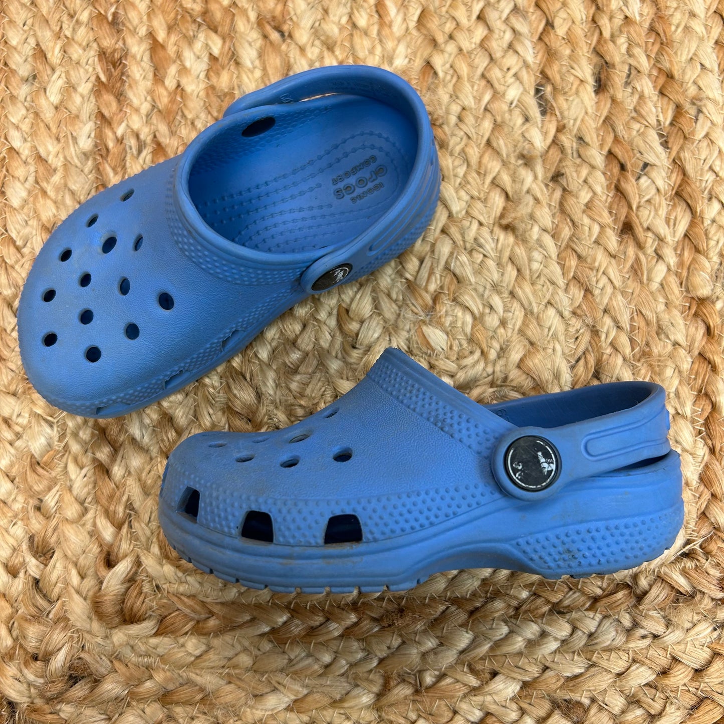 Blue Perforated Easy-On Shoes