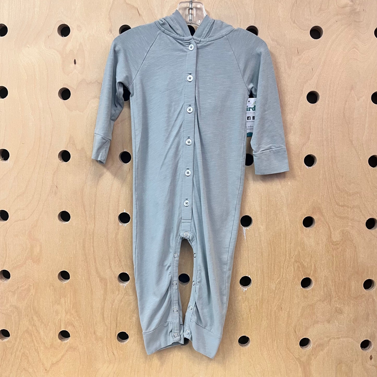 Organic Grey Dino Hoodie Romper