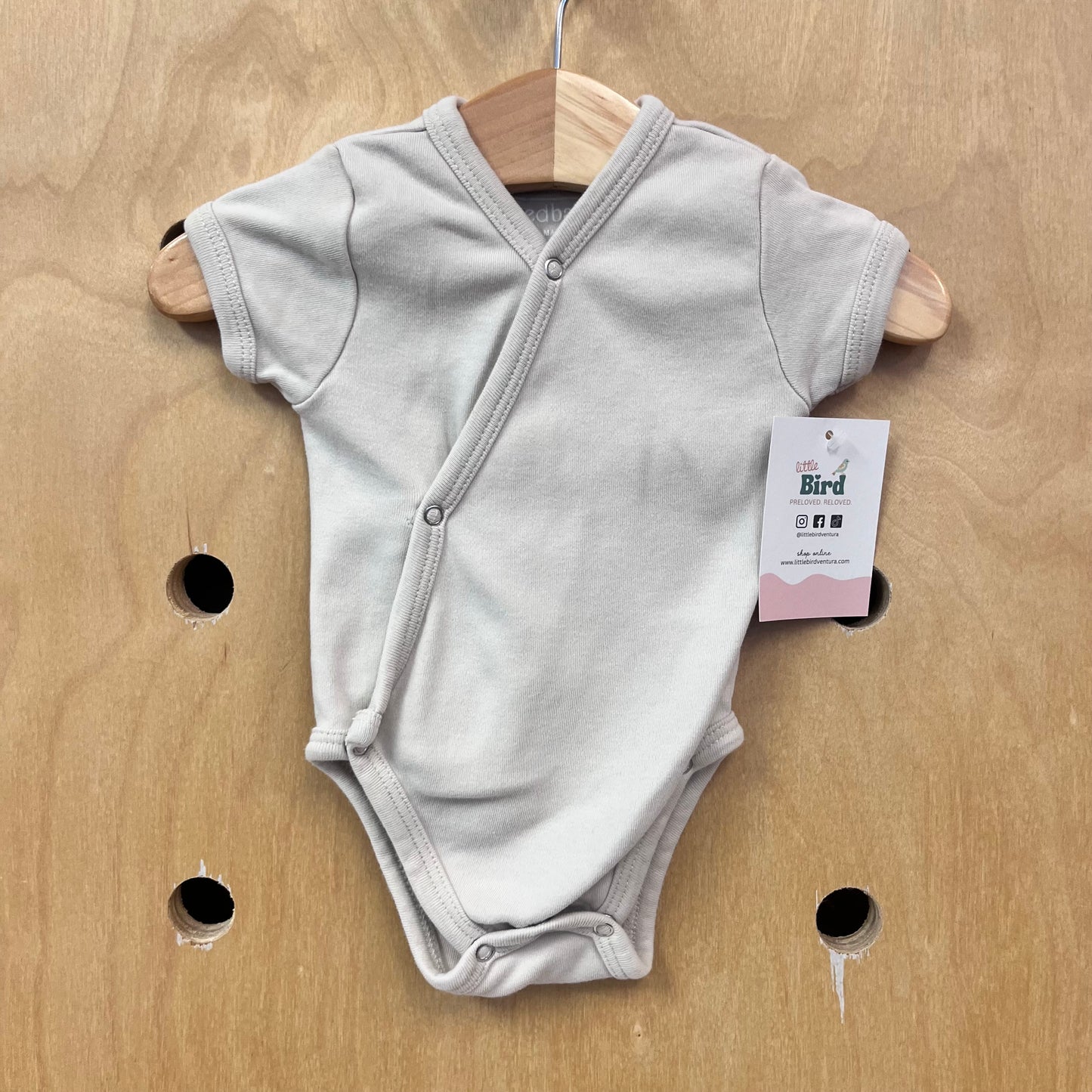 Organic Greige Snap Bodysuit