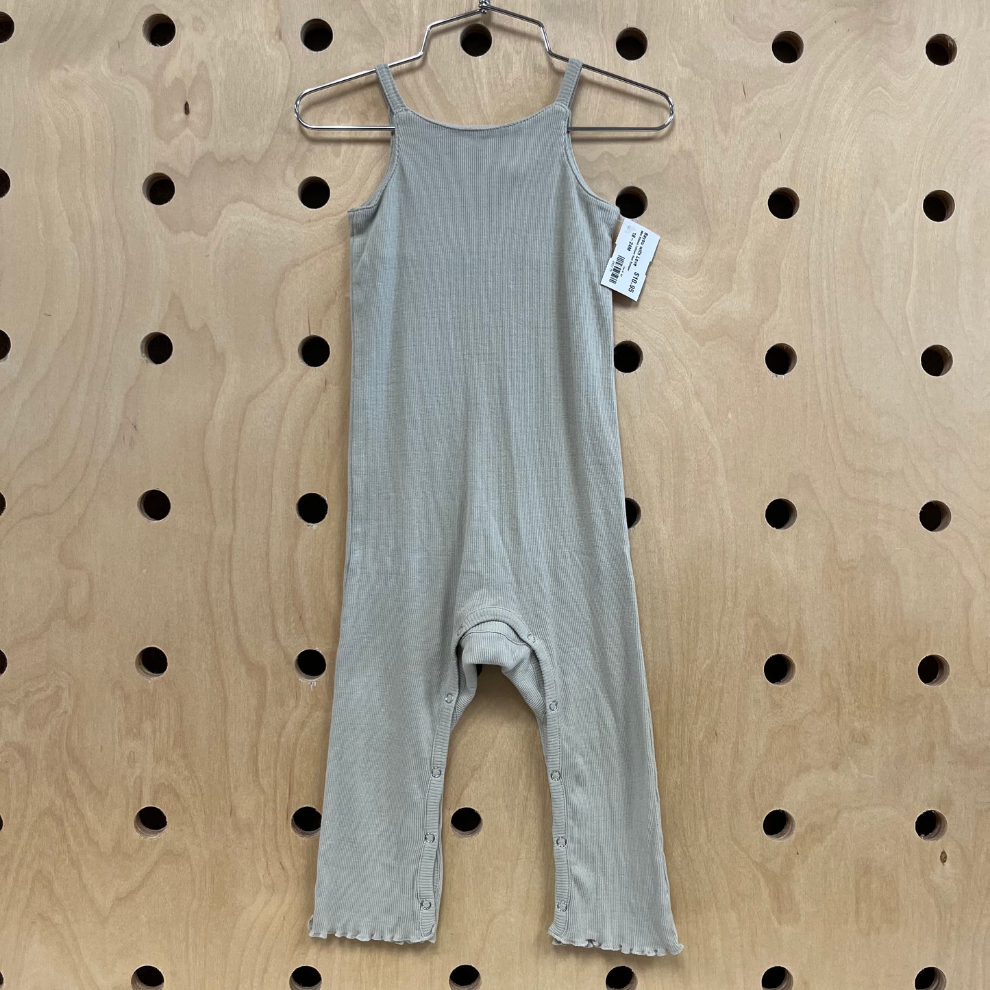 Mint Ribbed Lettuce Hem Romper