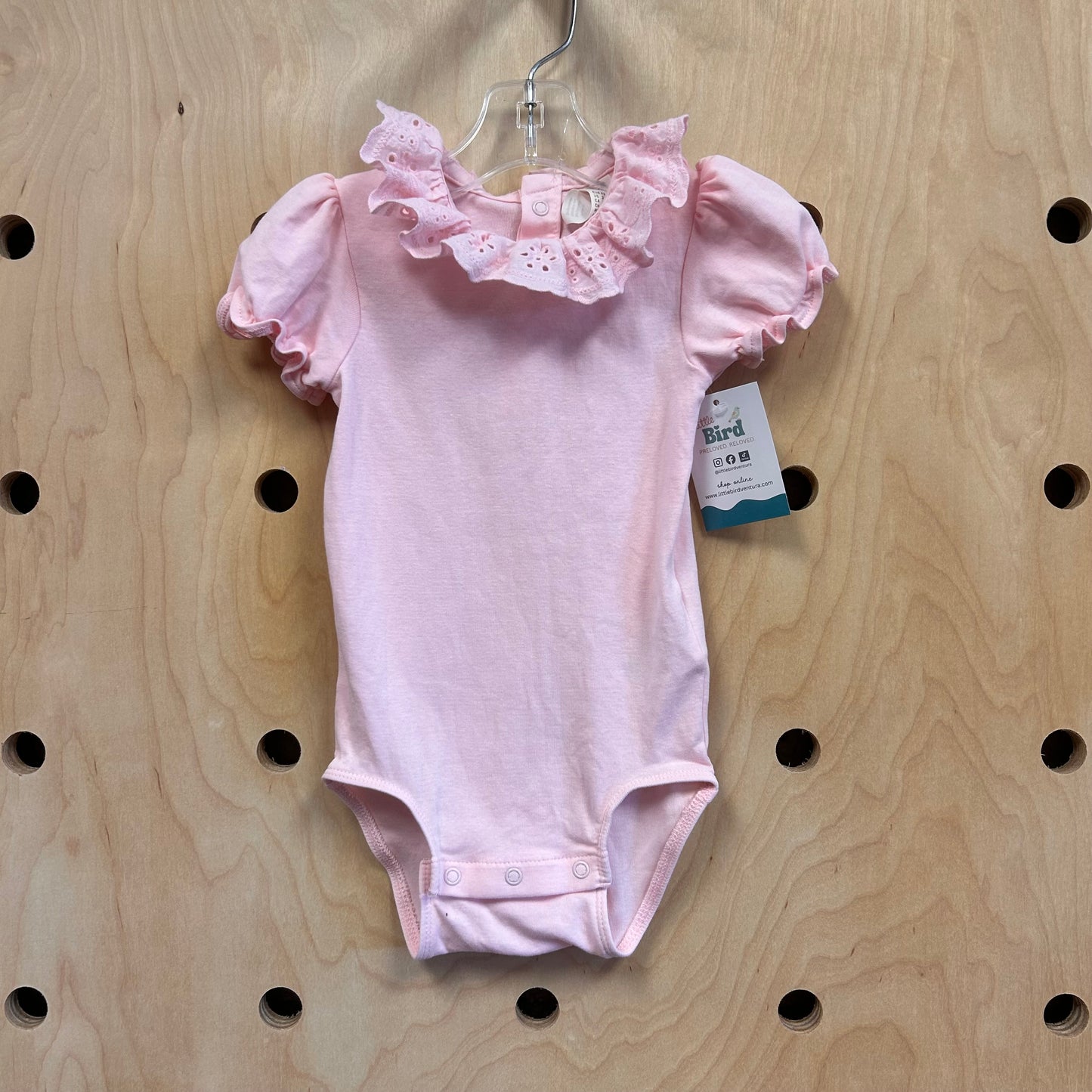 Pink Eyelet Collar Bodysuit