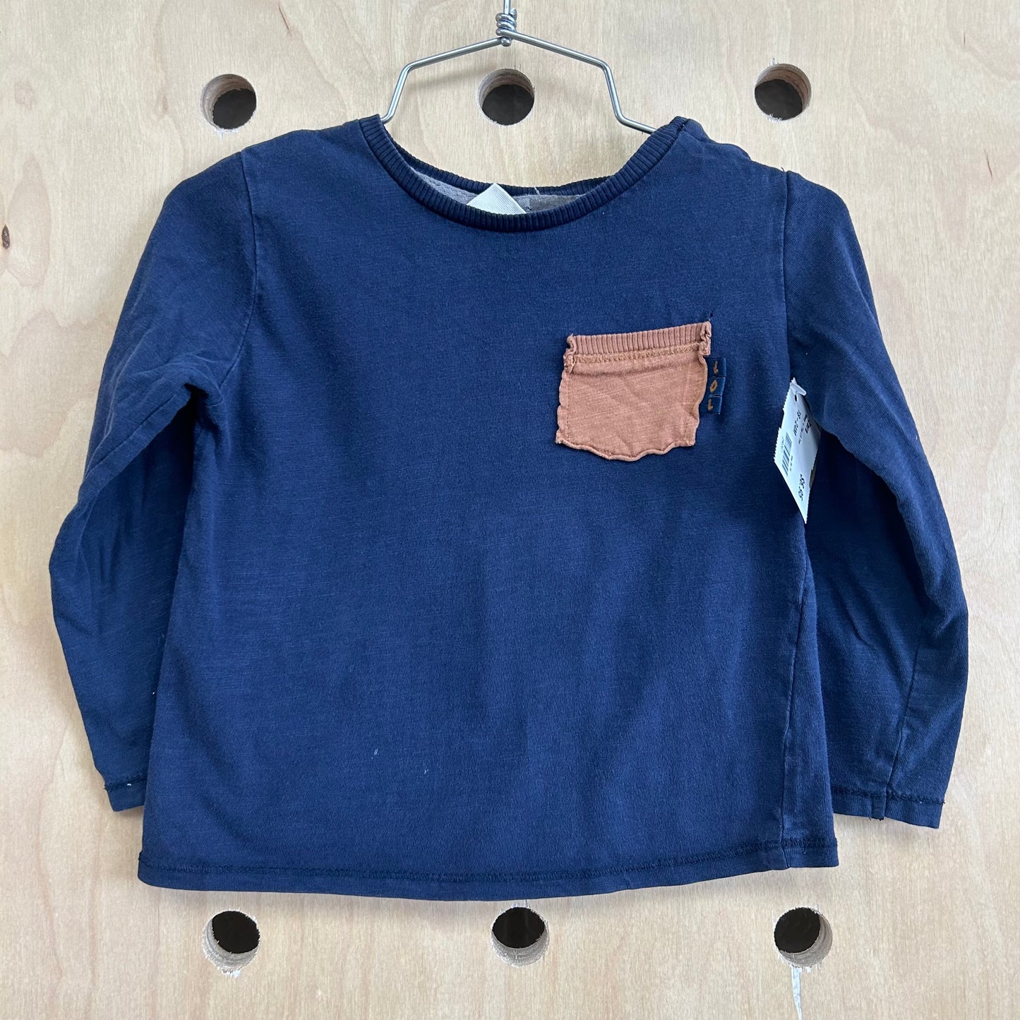Navy + Tan LS Tee