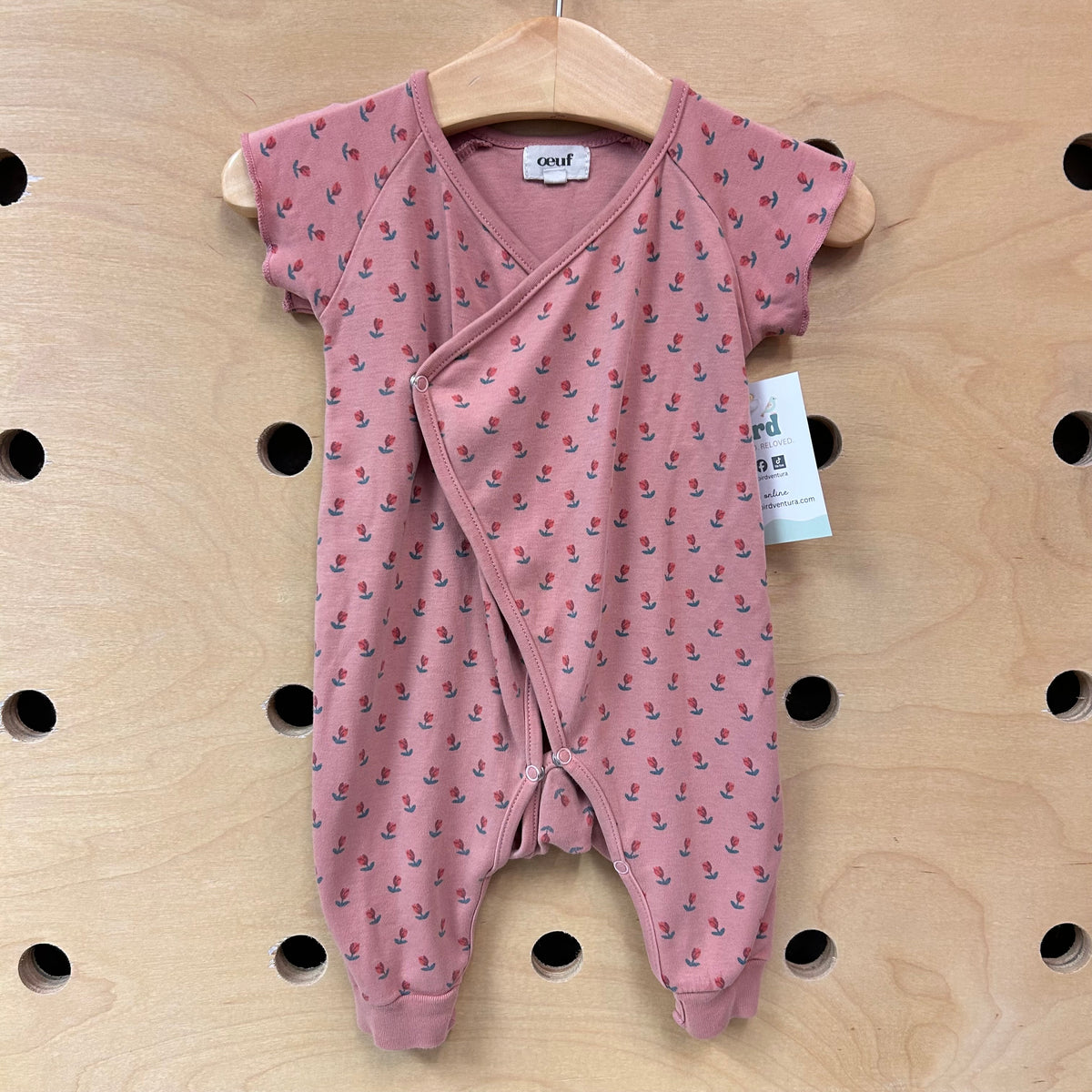 Pink Organic Tulips Wrap Romper